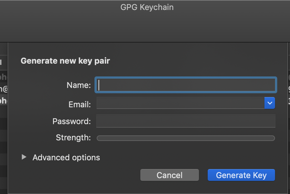 Key generation failed no pinentry password